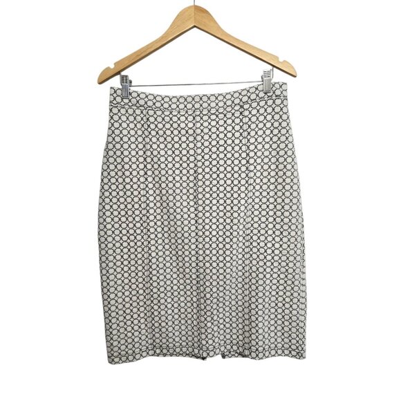 Maeve Anthropologie Size Large Astoria Black White Back Zip Knit Pencil Skirt - Picture 1 of 7